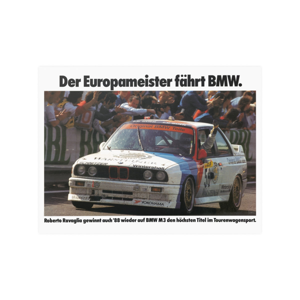 The European champion drives a BMW